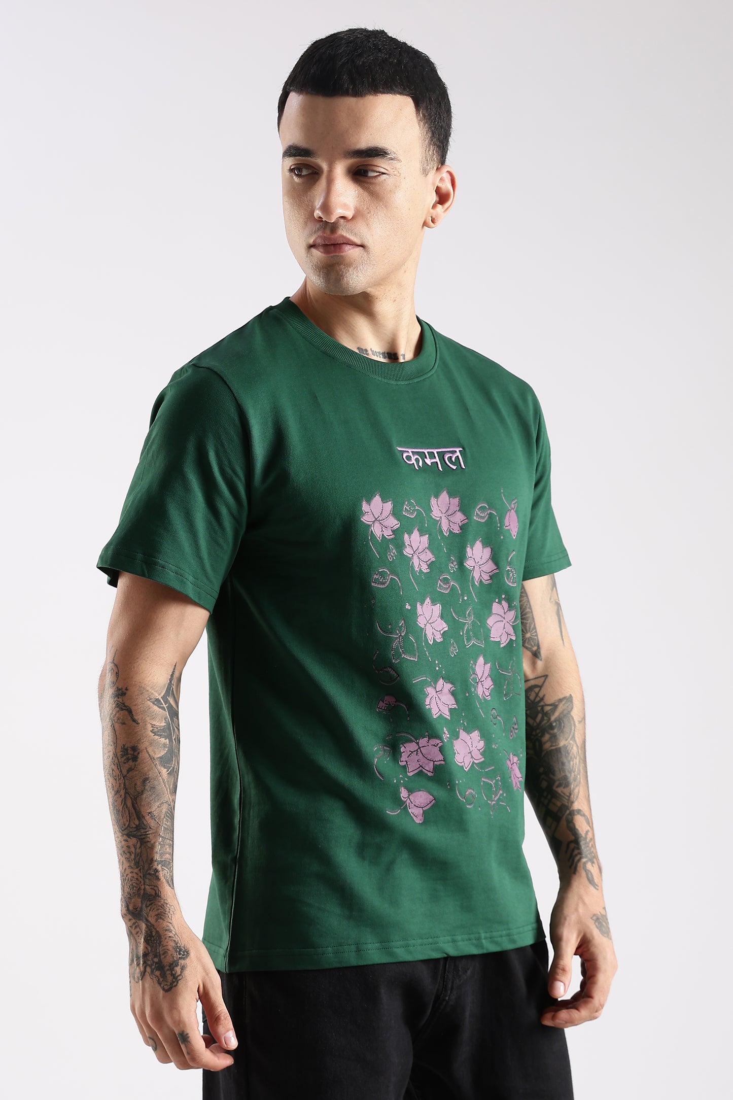 Eternal Bloom- Embroidered Kamal T-Shirt
