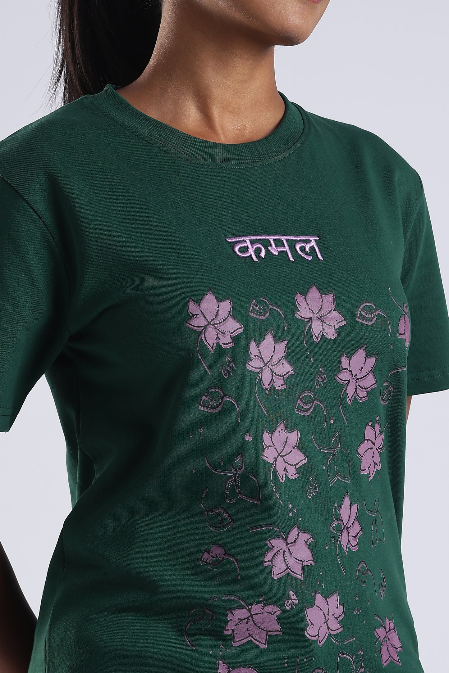 Eternal Bloom- Embroidered Kamal T-Shirt