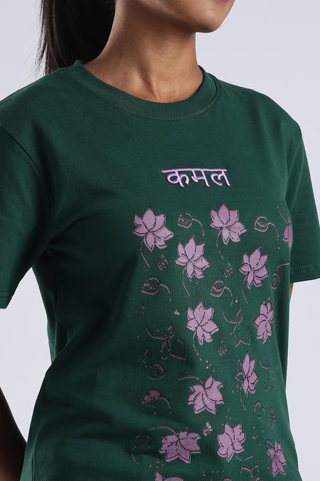 Eternal Bloom- Embroidered Kamal T-Shirt