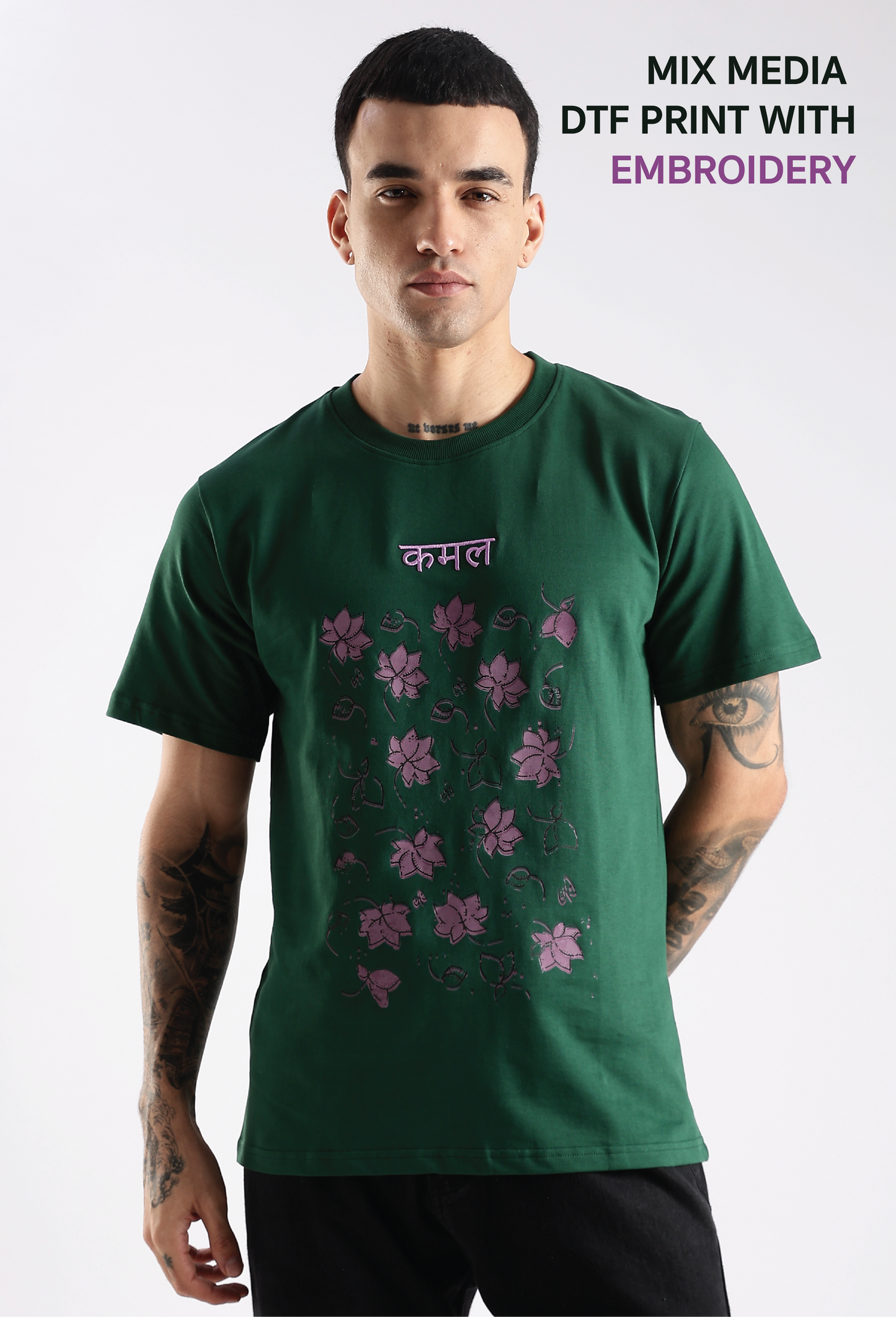 Eternal Bloom- Embroidered Kamal T-Shirt