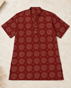 Reyansh: The First Ray (Ajrakh Hand Block Printed Kurta)