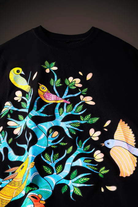 Jeevan Vriksha – Handcrafted in Gond Art T-shirt