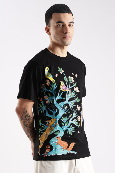Jeevan Vriksha – Handcrafted in Gond Art T-shirt