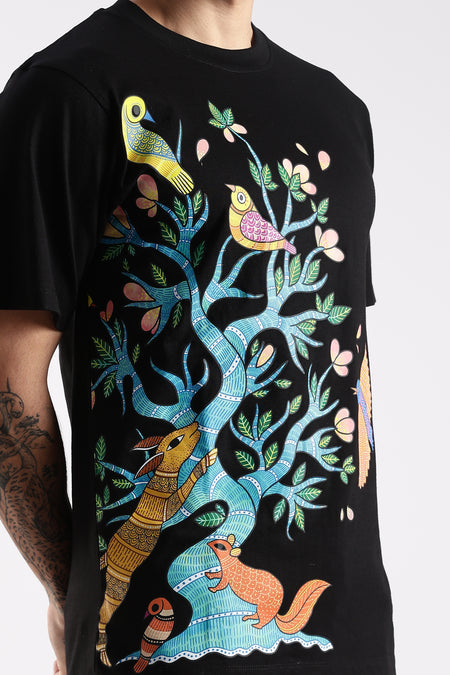 Jeevan Vriksha – Handcrafted in Gond Art T-shirt