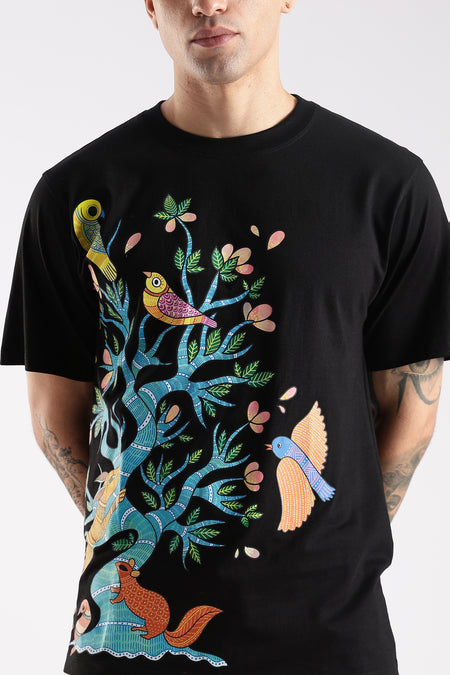 Jeevan Vriksha – Handcrafted in Gond Art T-shirt