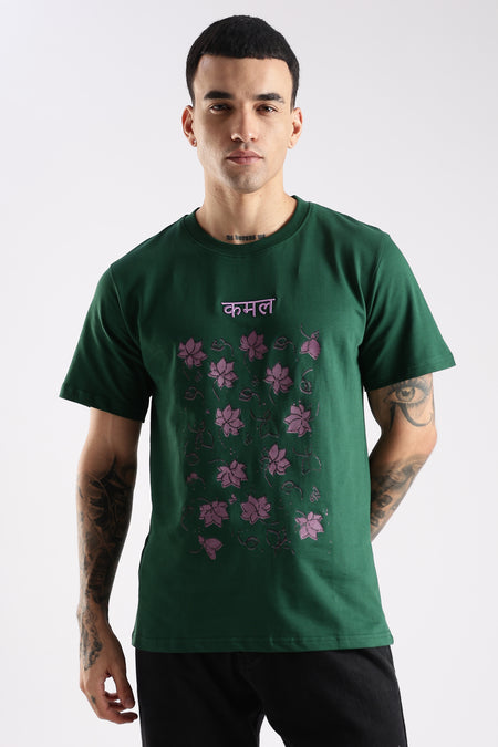 Eternal Bloom- Embroidered Kamal T-Shirt