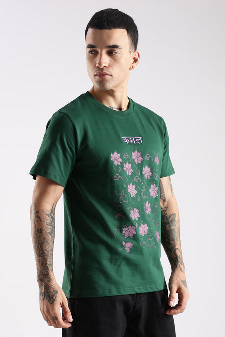 Eternal Bloom- Embroidered Kamal T-Shirt