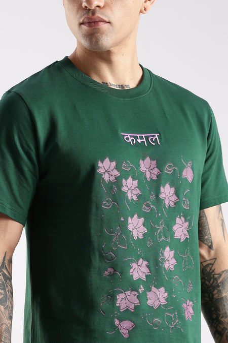 Eternal Bloom- Embroidered Kamal T-Shirt