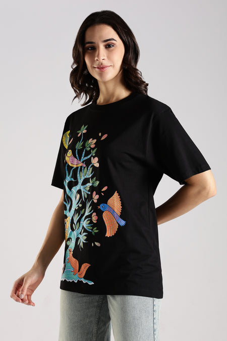 Jeevan Vriksha – Handcrafted in Gond Art T-shirt