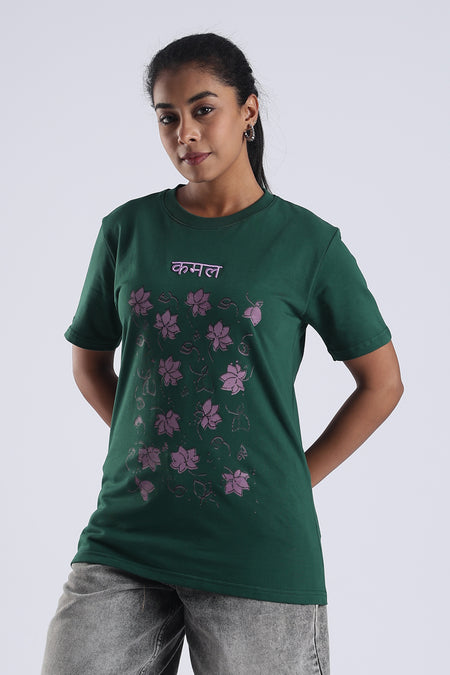 Eternal Bloom- Embroidered Kamal T-Shirt