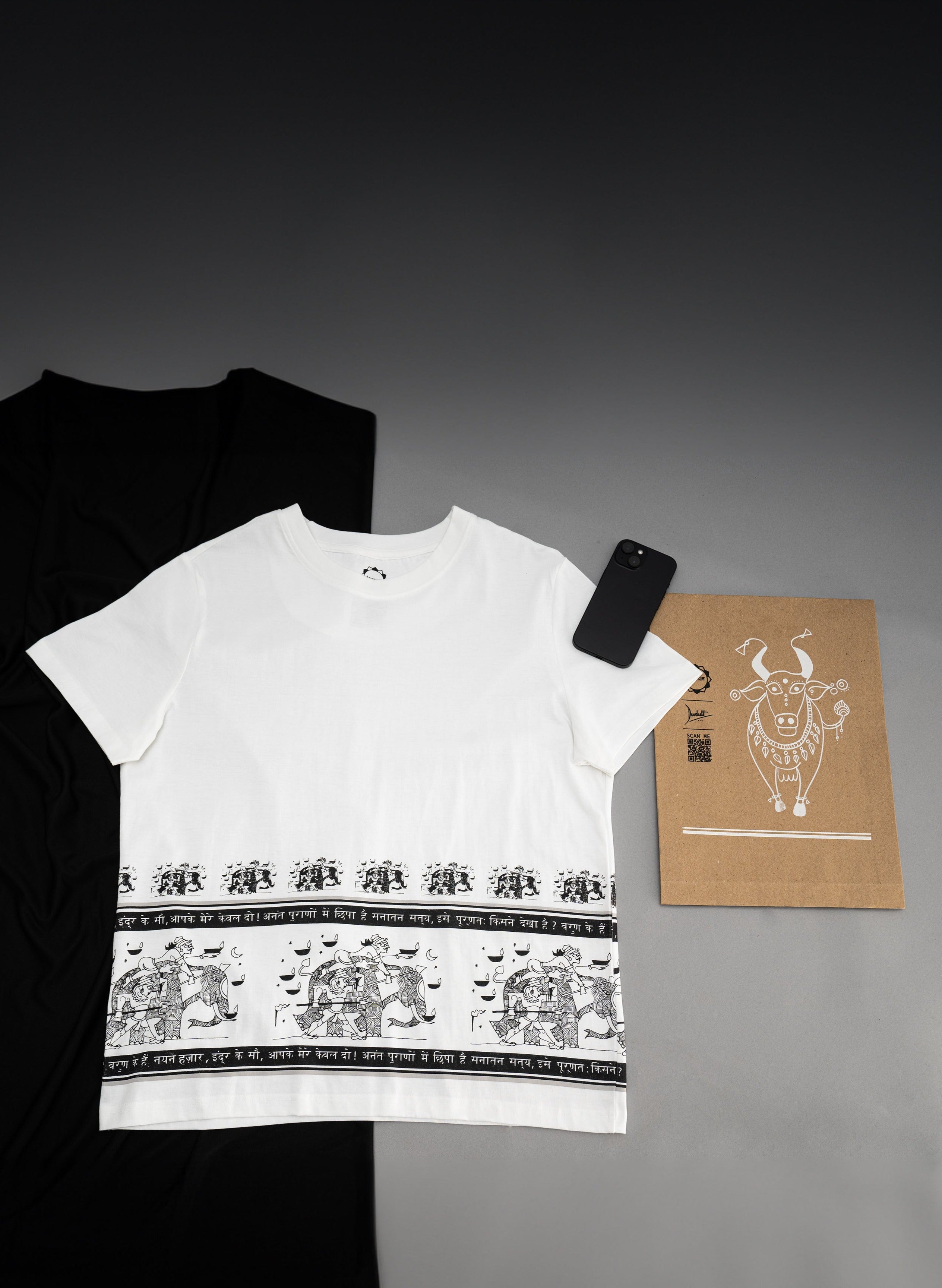 Men at Night t-shirt by Anahat — model close-up