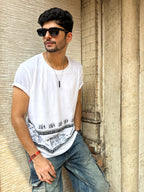 Men at Night t-shirt by Anahat — back side model view